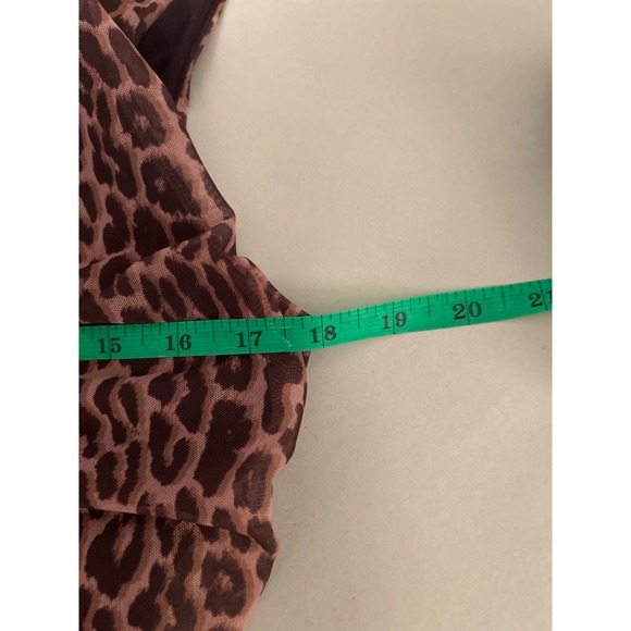& Other Stories Mesh Leopard Print Drape Detail Sleeveless Top Women M - Picture 5 of 7